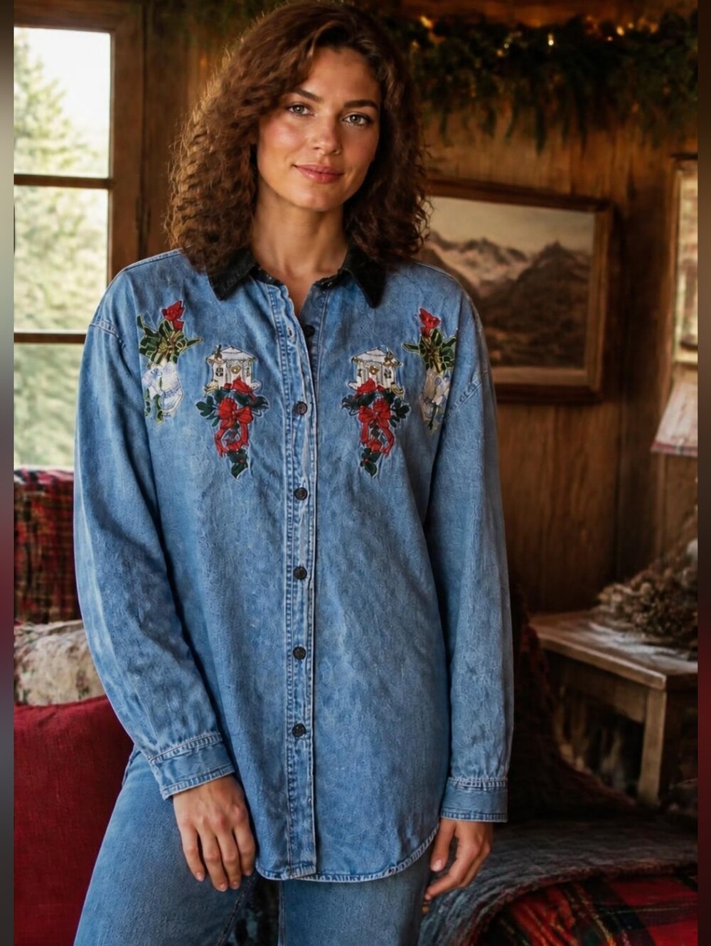 Vintage Denim - BOBBIE BROOKS Embroidered Button Up Shirt